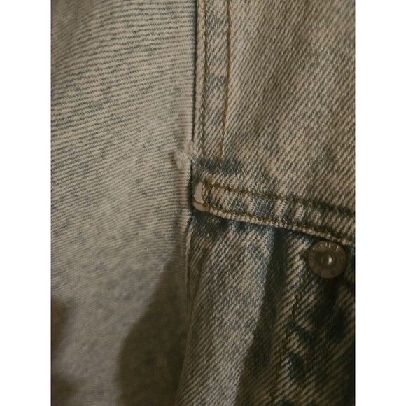 Vintage Dakota Blue Cropped Jean Jacket Size Medium Stars Embroidered Light Wash - Picture 4 of 7